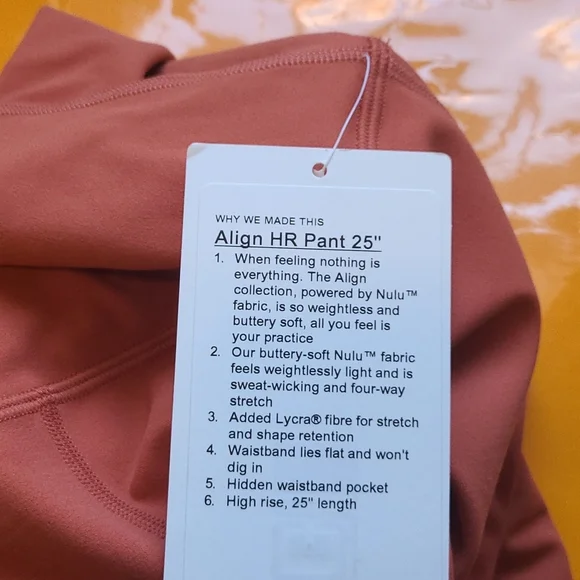 Lululemon align hi-rise legging 25" canyon orange - Picture 6 of 8